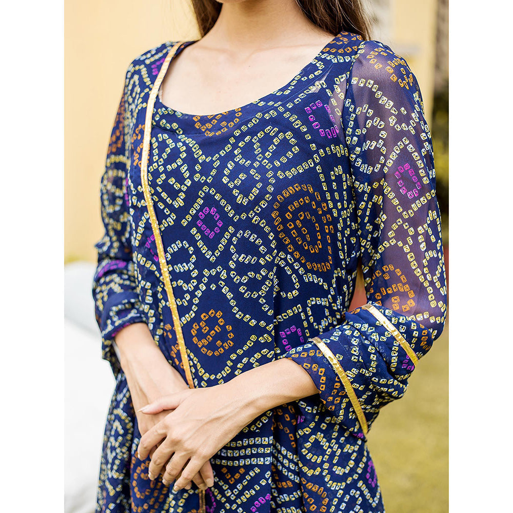 Gulabo Jaipur Blue Naaz Straight Kurta With Pant And Dupatta (Set Of 3)