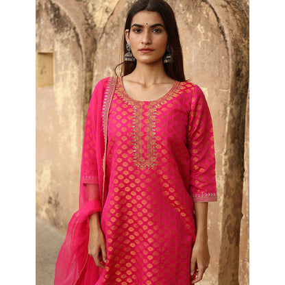 Gulabo Jaipur Pink Nimraa Kurta With Sharara And Dupatta (Set Of 3)