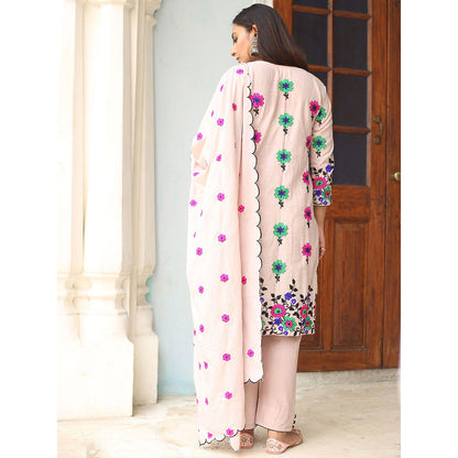 Gulabo Jaipur Pink Poppy Kurta With Pant And Dupatta (Set Of 3)