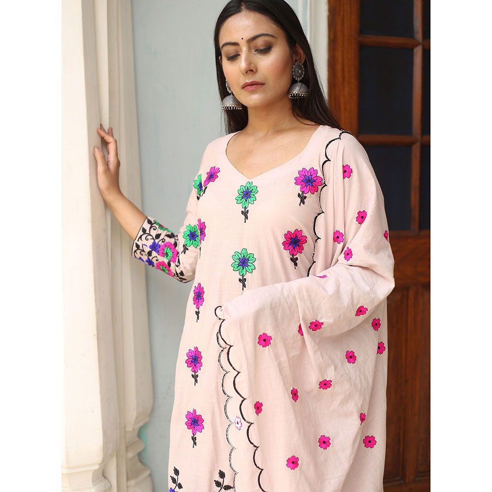 Gulabo Jaipur Pink Poppy Kurta With Pant And Dupatta (Set Of 3)
