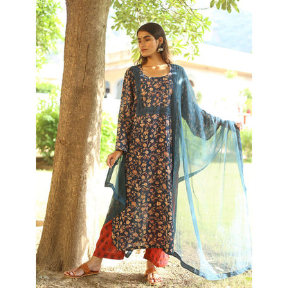 Gulabo Jaipur Blue Sidraa Kurta With Pant And Dupatta (Set Of 3)