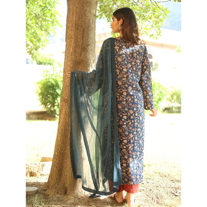 Gulabo Jaipur Blue Sidraa Kurta With Pant And Dupatta (Set Of 3)