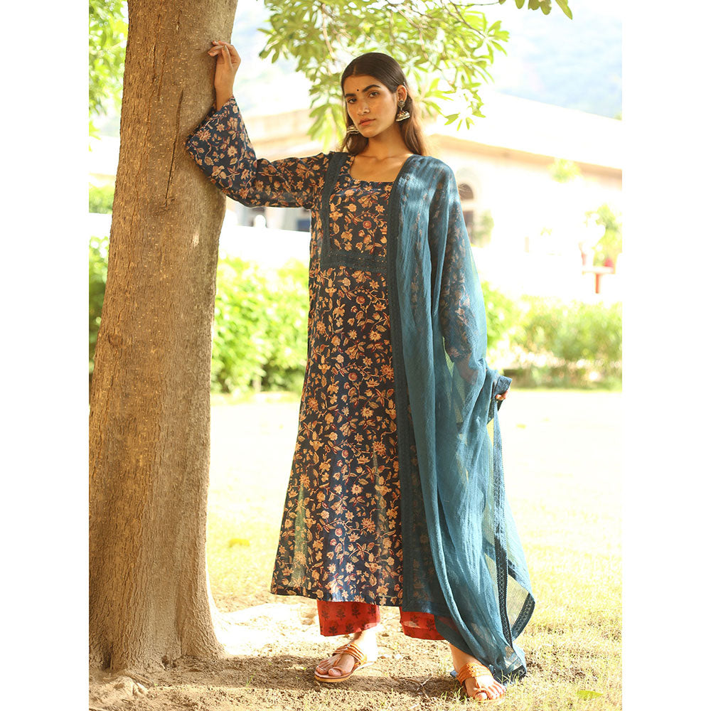 Gulabo Jaipur Blue Sidraa Kurta With Pant And Dupatta (Set Of 3)