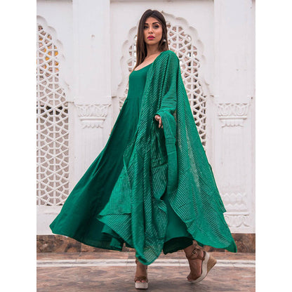 Gulabo Jaipur Noori Green Cotton Rayon Kurta With Pyjama & Lurex Dupatta (Set of 3)