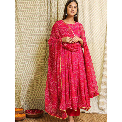 Gulabo Jaipur Pink Georgette Kurta With Pant & Dupatta (Set of 3)