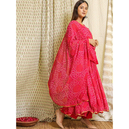 Gulabo Jaipur Pink Georgette Kurta With Pant & Dupatta (Set of 3)