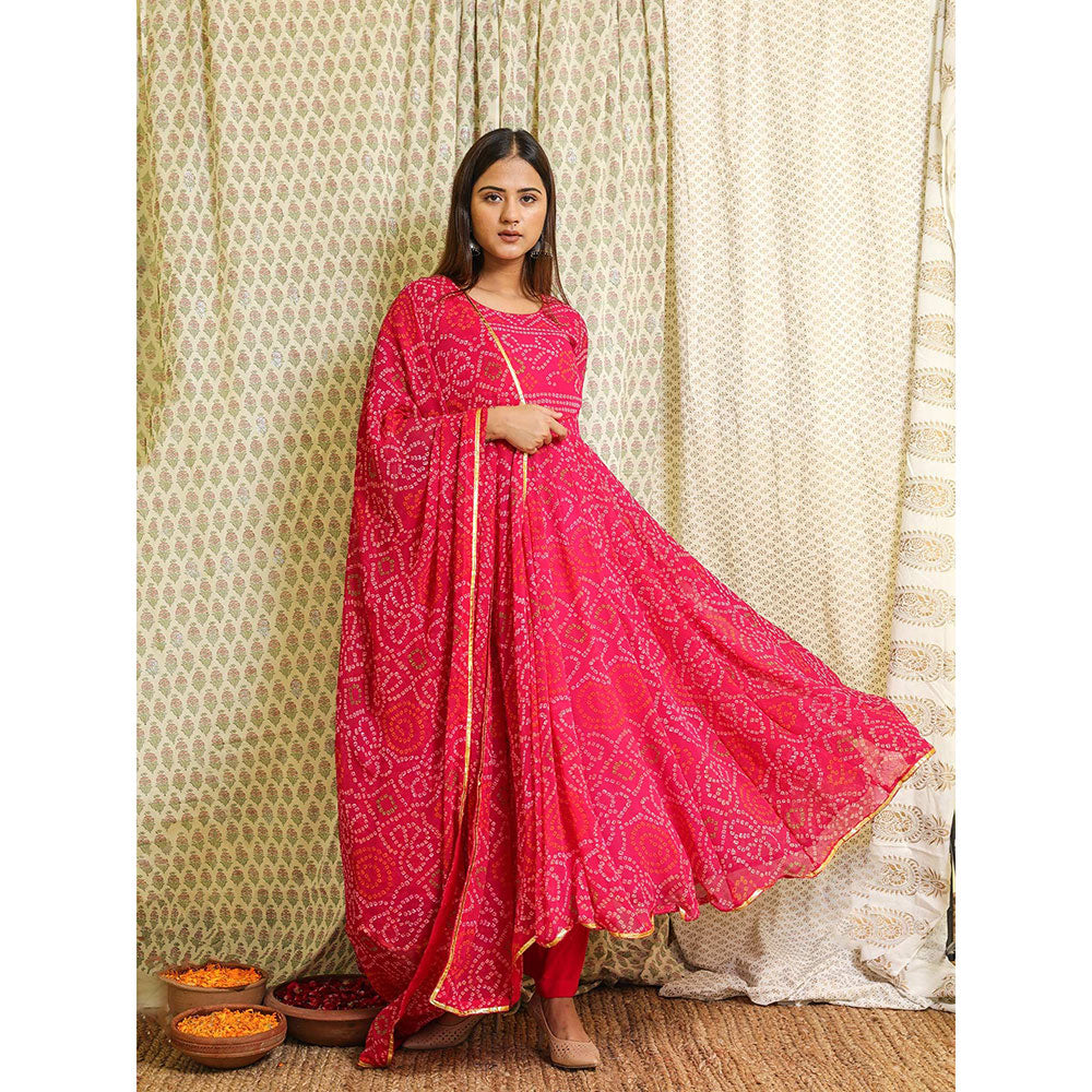 Gulabo Jaipur Pink Georgette Kurta With Pant & Dupatta (Set of 3)