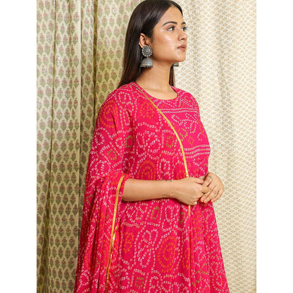 Gulabo Jaipur Pink Georgette Kurta With Pant & Dupatta (Set of 3)