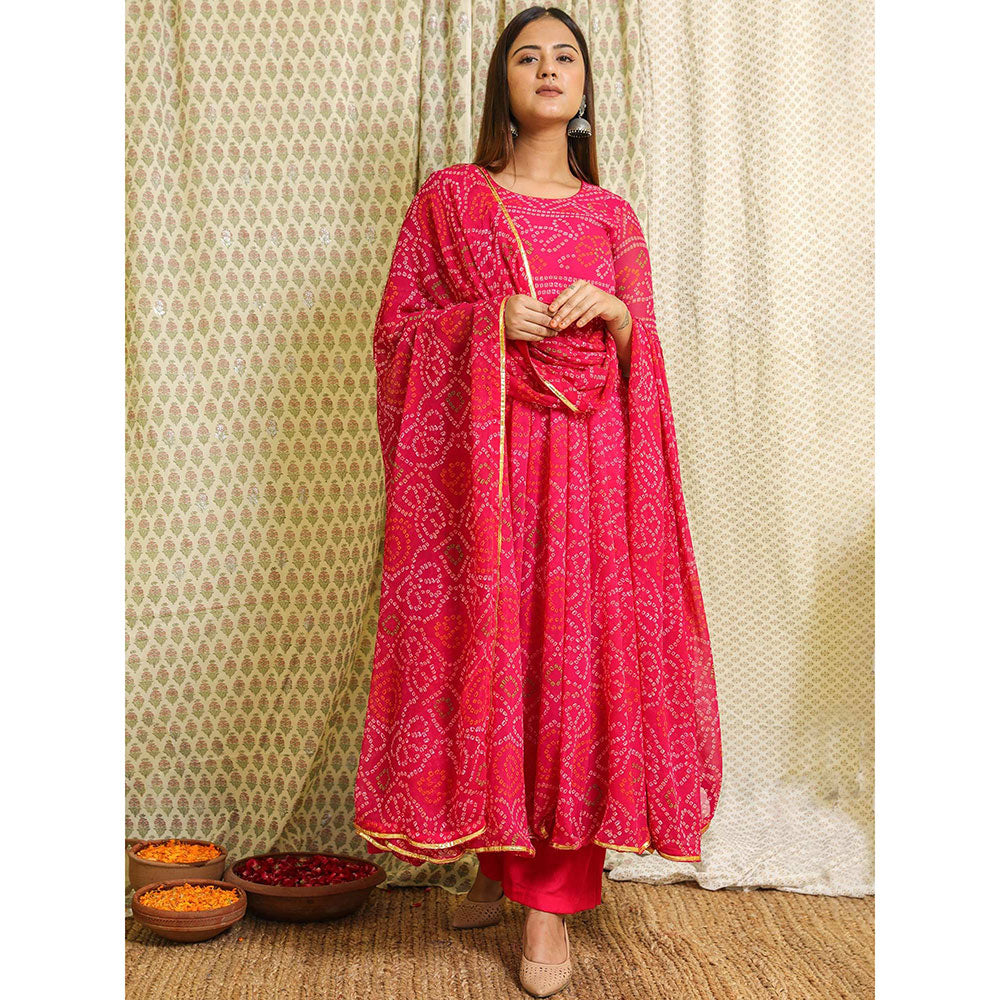 Gulabo Jaipur Pink Georgette Kurta With Pant & Dupatta (Set of 3)