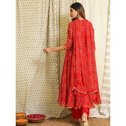 Gulabo Jaipur Red Georgette Kurta With Pant & Dupatta (Set of 3)