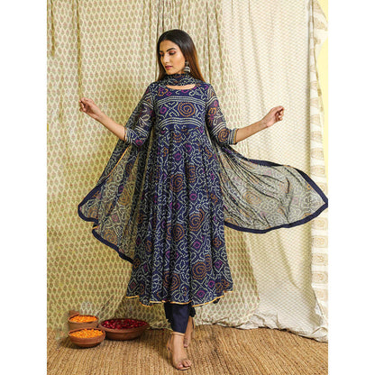 Gulabo Jaipur Blue Georgette Kurta With Pant & Dupatta (Set of 3)