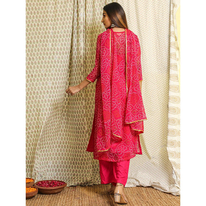 Gulabo Jaipur Pink Georgette Kurta With Cotton Pant & Dupatta (Set of 3)