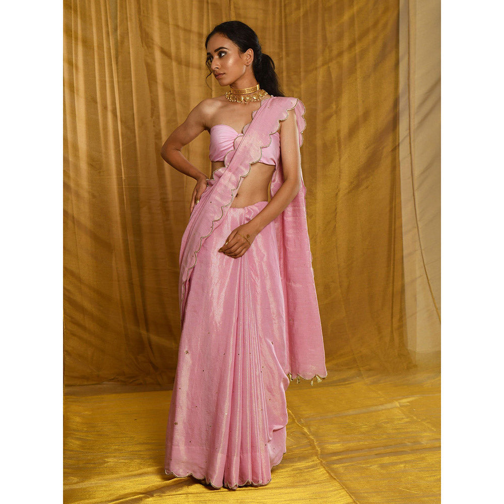Gulaal Padmini Tissue Chanderi Sequin Saree with Unstitched Blouse