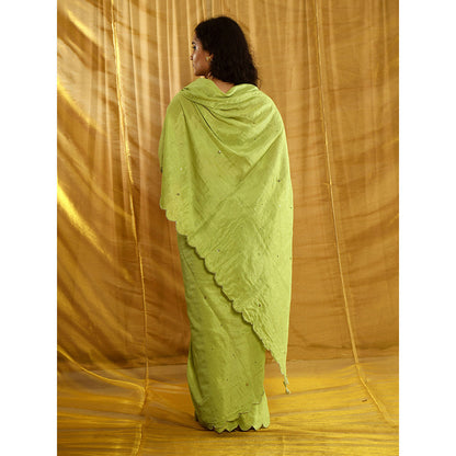 Gulaal Padmini Tissue Chanderi Sequin Saree Without Blouse