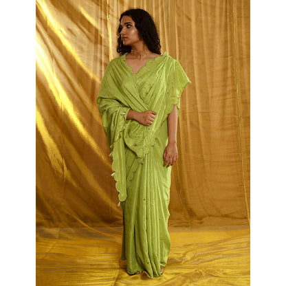 Gulaal Padmini Tissue Chanderi Sequin Saree Without Blouse