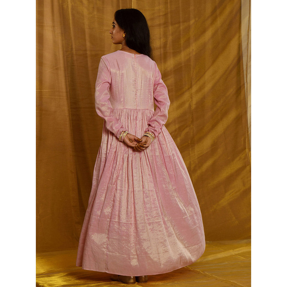 Gulaal Prakriti Tissue Chanderi Maxi Dress With Dupatta (Set of 2)