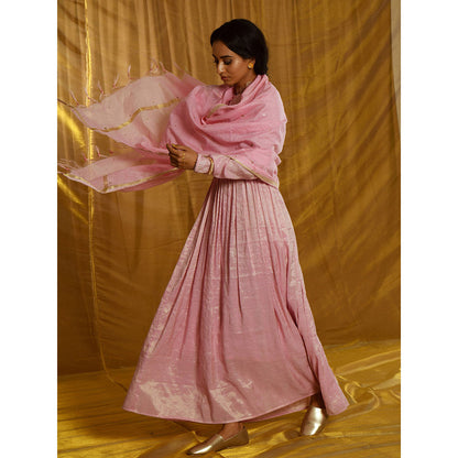 Gulaal Prakriti Tissue Chanderi Maxi Dress With Dupatta (Set of 2)