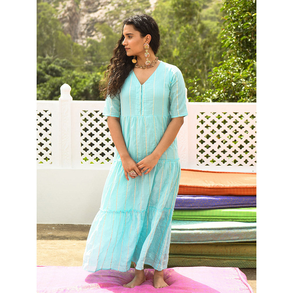 Gulaal Livie Blue Tier Maxi Dress