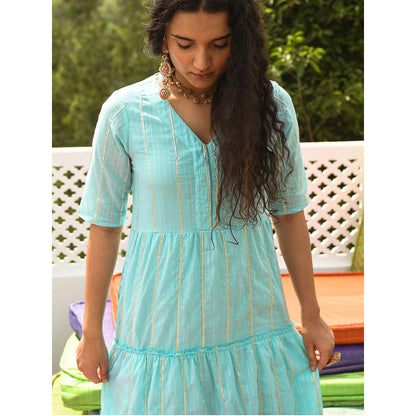Gulaal Livie Blue Tier Maxi Dress