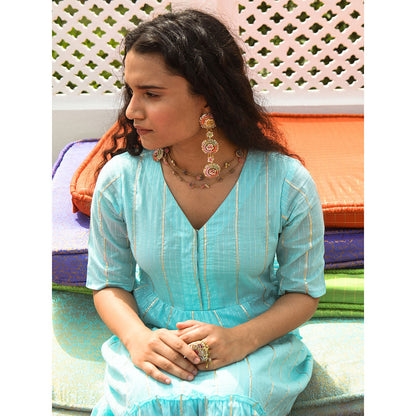 Gulaal Livie Blue Tier Maxi Dress