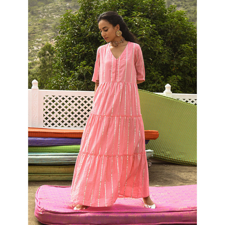 Gulaal Neri Pink Tier Maxi Dress