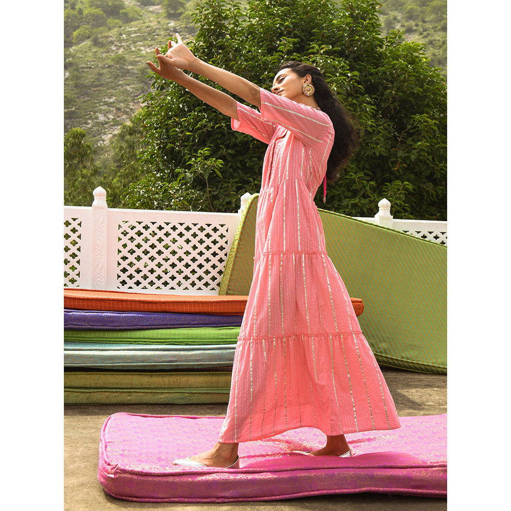 Gulaal Neri Pink Tier Maxi Dress