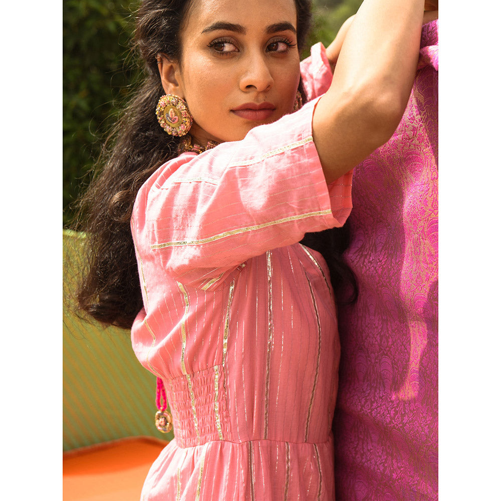 Gulaal Neri Pink Tier Maxi Dress
