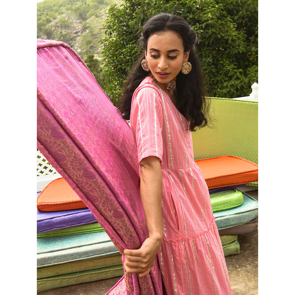 Gulaal Neri Pink Tier Maxi Dress