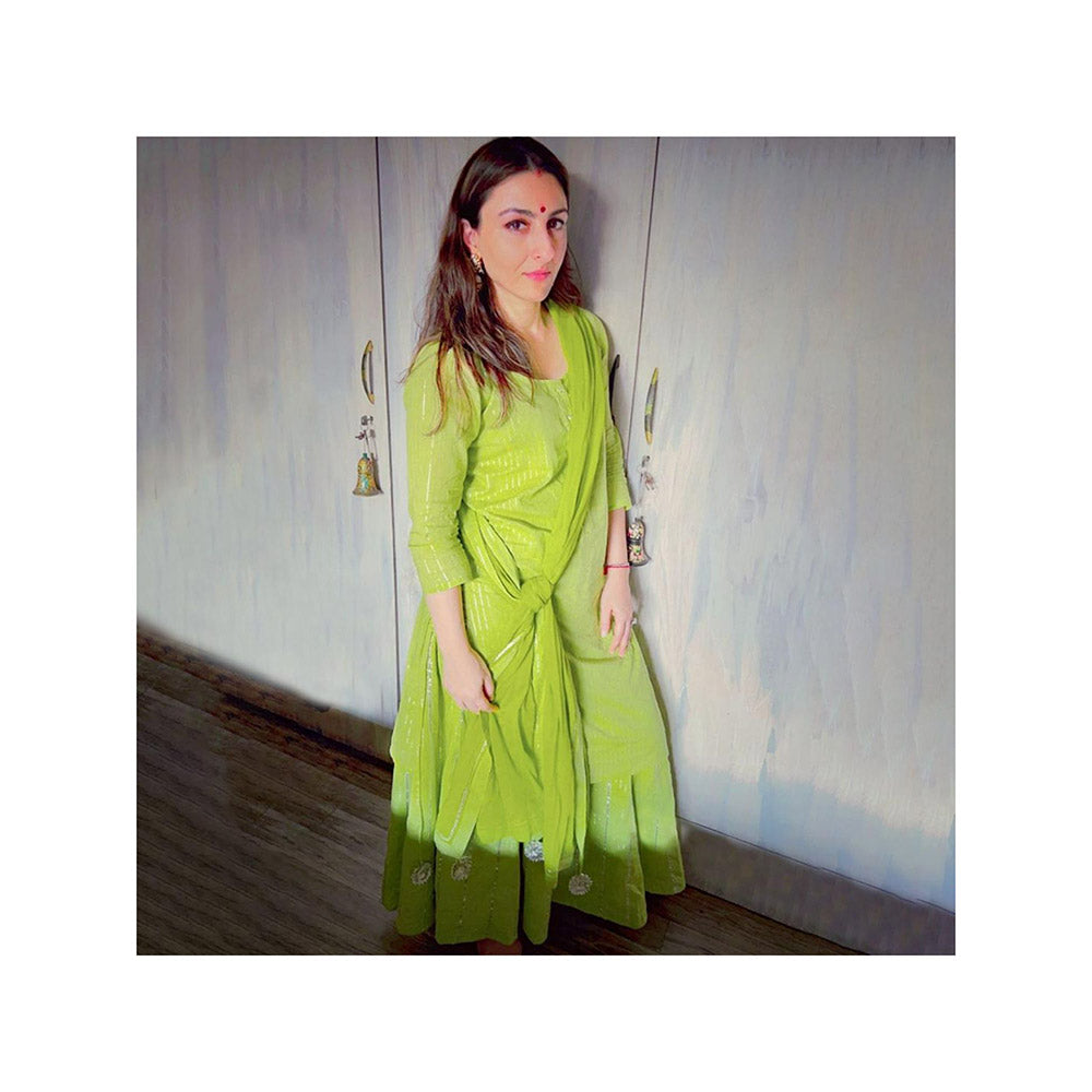 Gulaal Moha Green Kurta-Skirt (Set of 3)