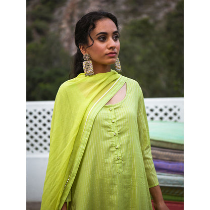 Gulaal Moha Green Kurta-Skirt (Set of 3)