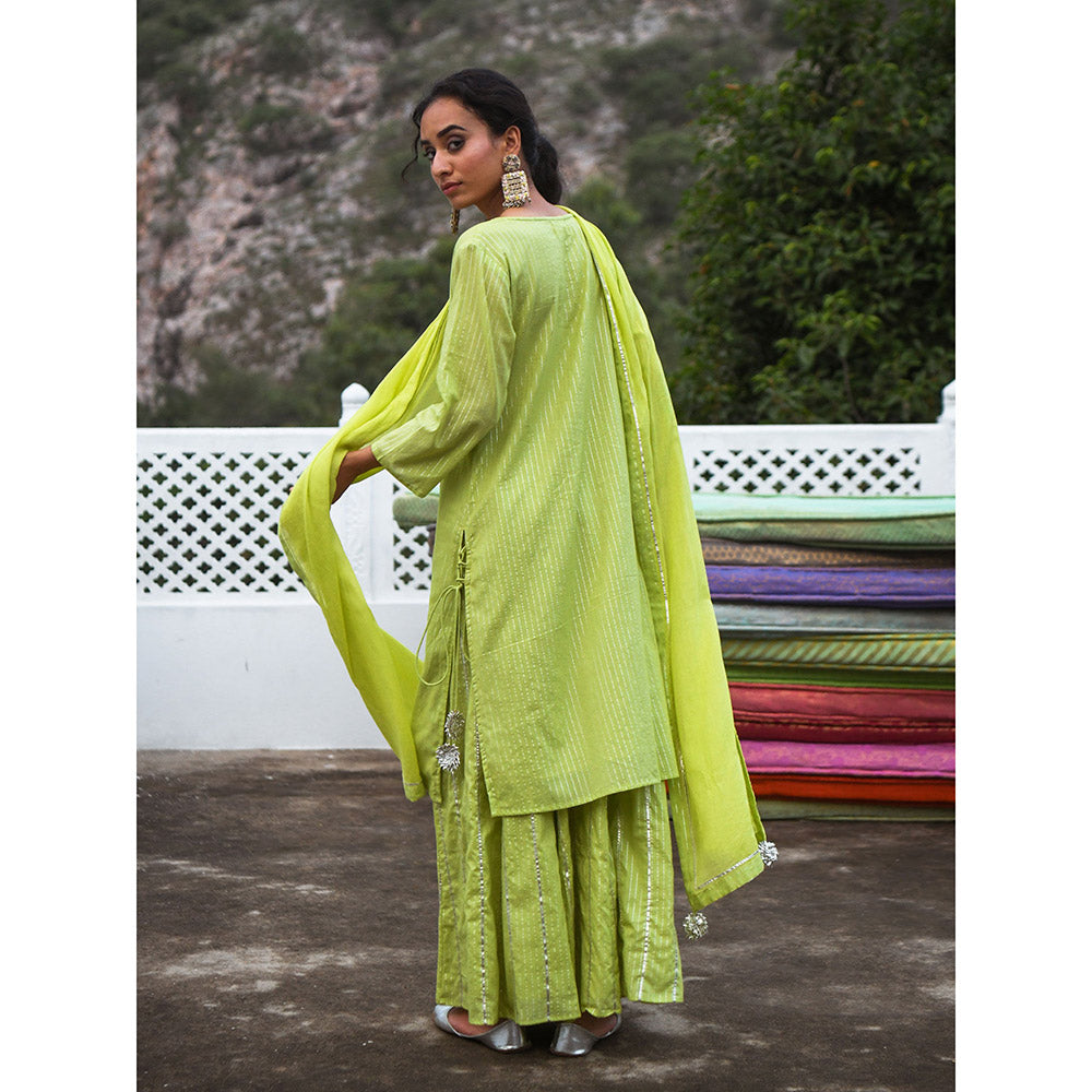 Gulaal Moha Green Kurta-Skirt (Set of 3)