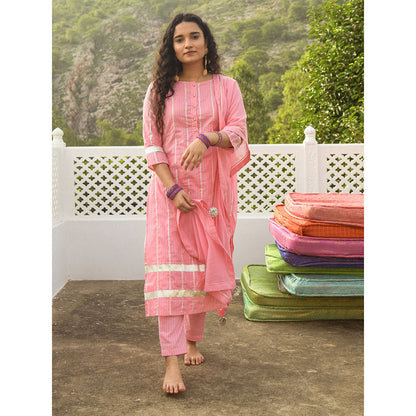 Gulaal Swara Pink Kurta-Pant (Set of 3)