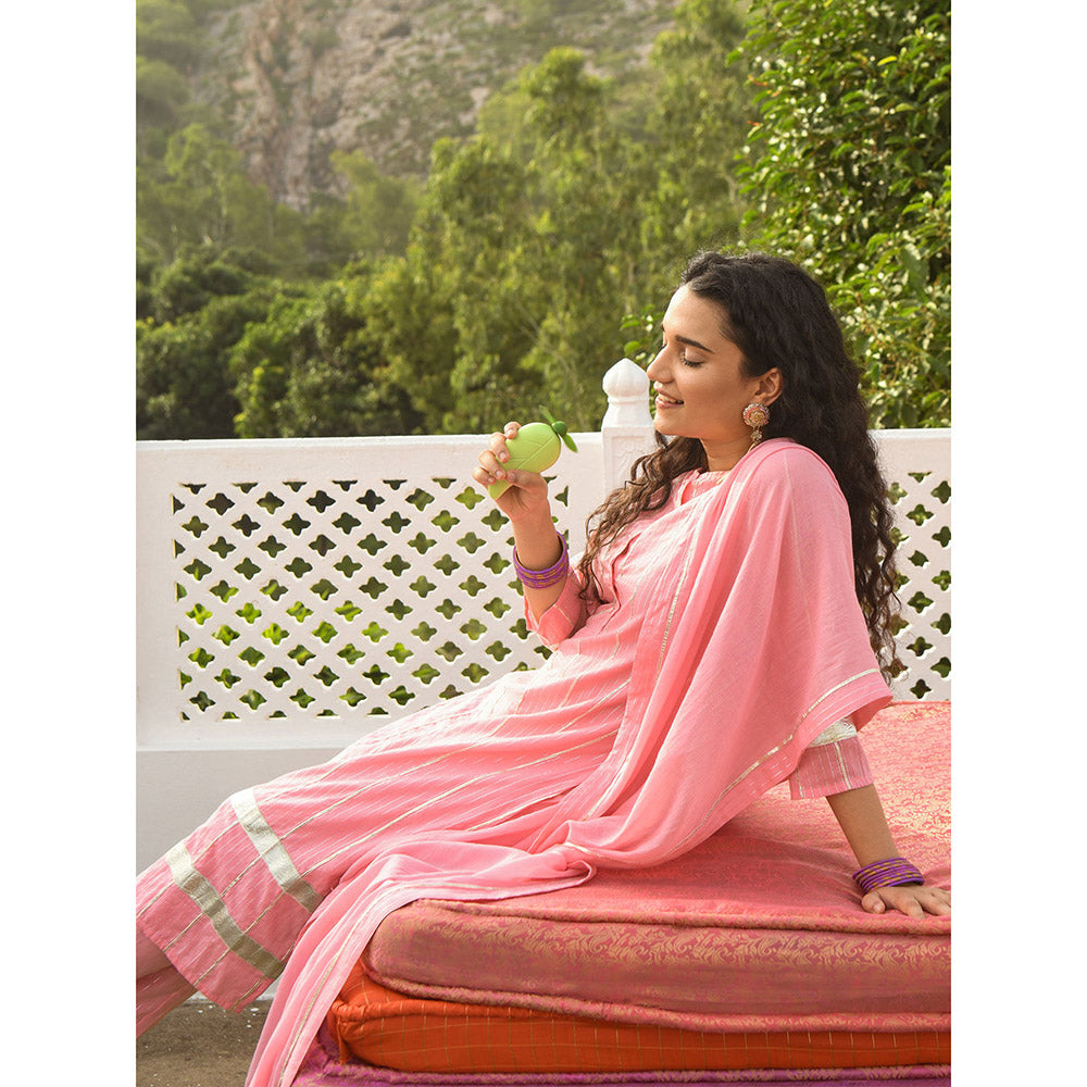 Gulaal Swara Pink Kurta-Pant (Set of 3)