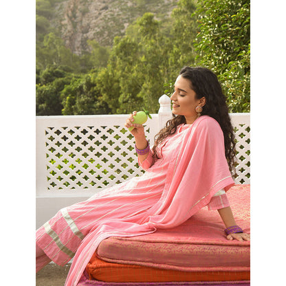 Gulaal Swara Pink Kurta-Pant (Set of 3)