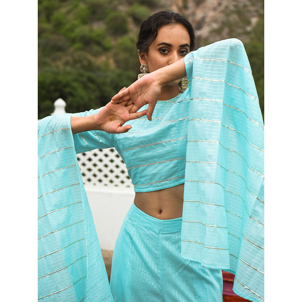 Gulaal Jayvee Blue Co-Ord (Set of 2)