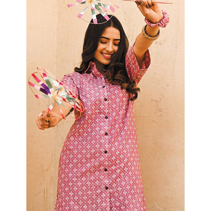 Gulaal Rose Shirt Dress