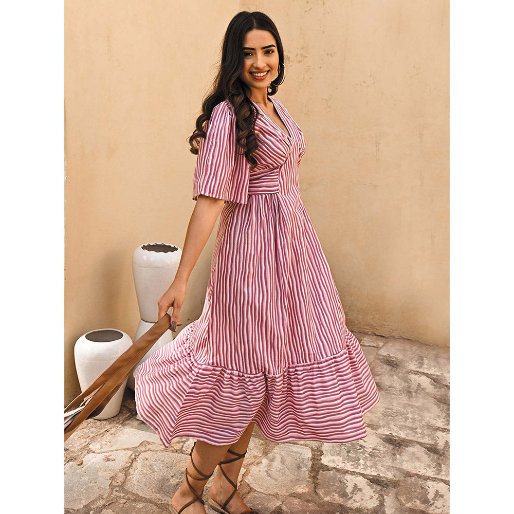 Gulaal Meadows Stripes Midi Dress