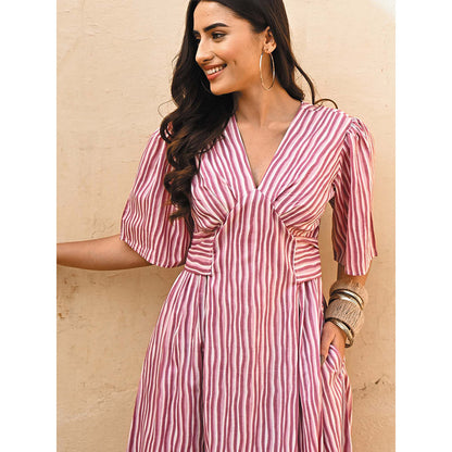 Gulaal Meadows Stripes Midi Dress