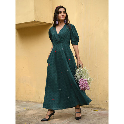 Gulaal Daisy Embroidered Fit & Flare Dress