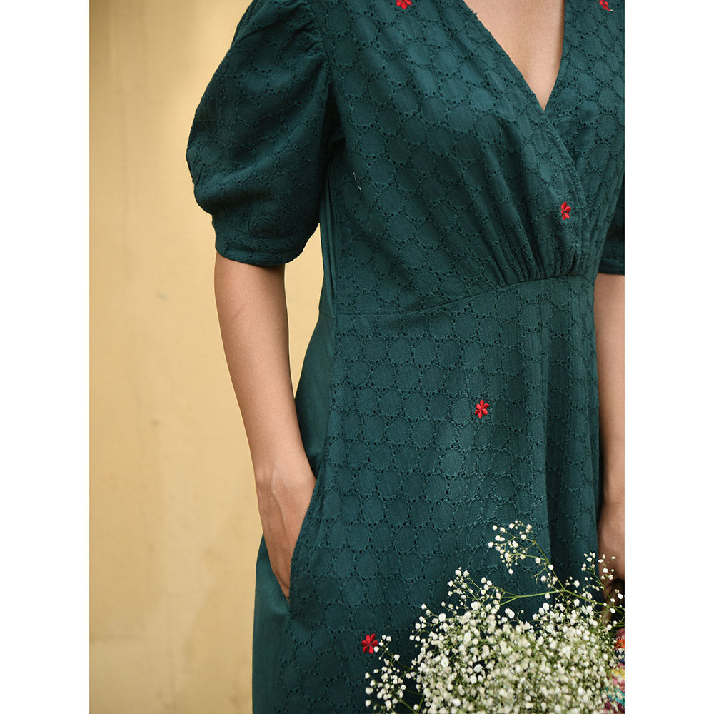 Gulaal Daisy Embroidered Fit & Flare Dress