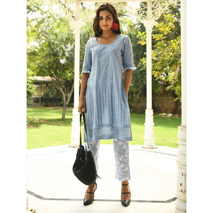 Gulaal Blue Embroidered Kurta