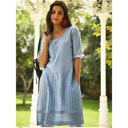 Gulaal Blue Embroidered Kurta