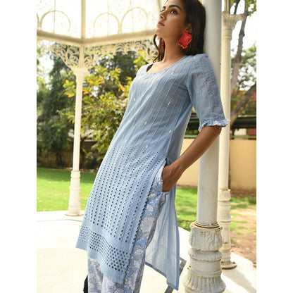 Gulaal Blue Embroidered Kurta
