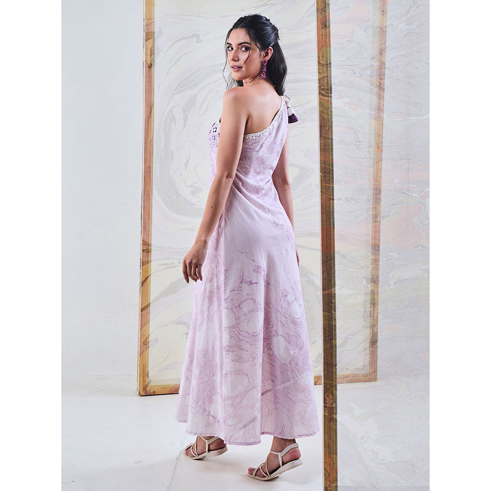 Gulaal Purple Marble One Shoulder Dress