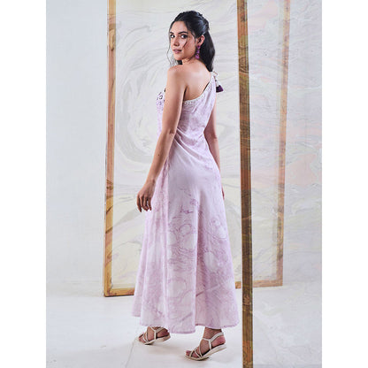 Gulaal Purple Marble One Shoulder Dress