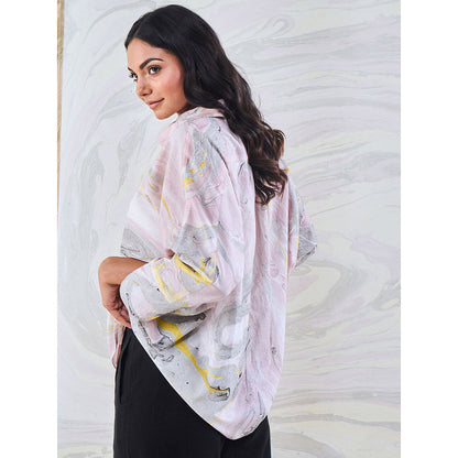 Gulaal Black & Yellow Marble Loose Fit Top