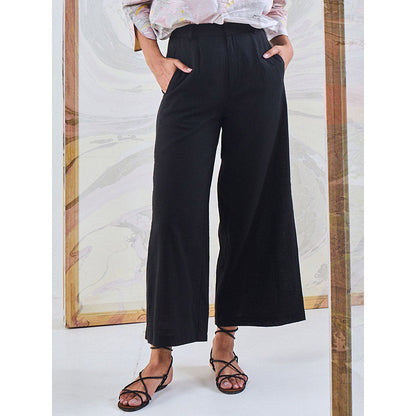 Gulaal Black Cotton Flared Pant