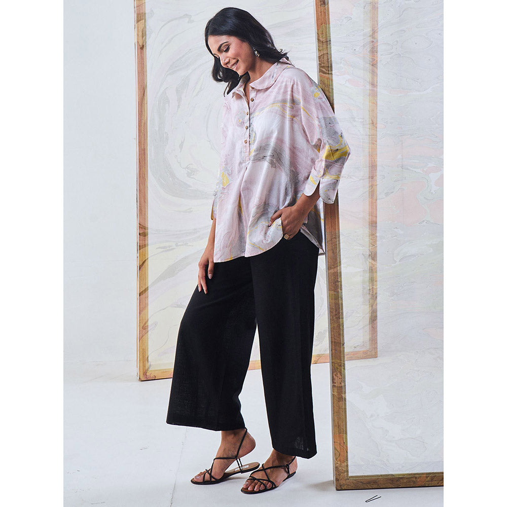 Gulaal Black Cotton Flared Pant