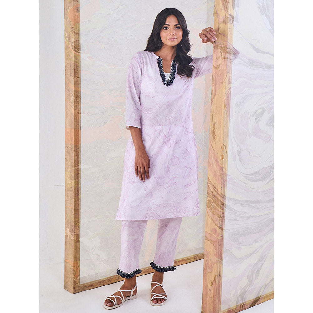 Gulaal Purple Marble Kurta
