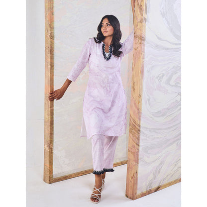 Gulaal Purple Marble Kurta